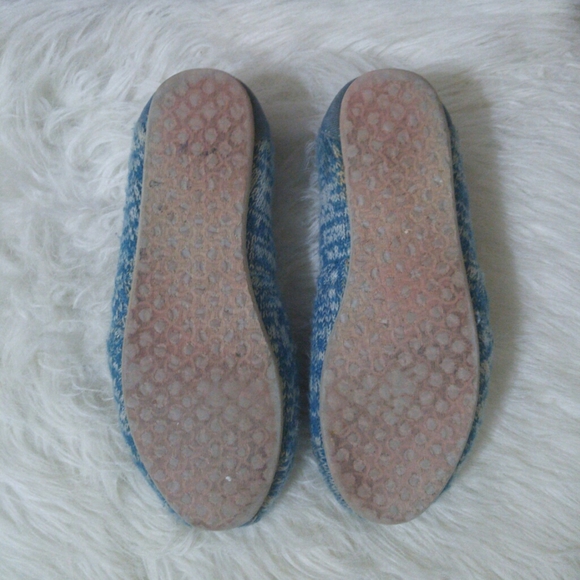 Toms Sherpa Lined Blue And Cream Alpargata Size 6 - Picture 6 of 6